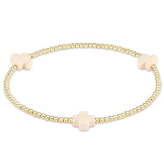 Enewton Signature Cross Gold Pattern 2mm Bead Bracelet BSCGP2T