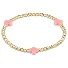 Enewton signature cross gold pattern 3mm bead bracelet BSCGP3OW