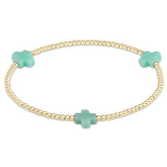 Enewton Signature Cross Gold Pattern 2mm Bead Bracelet BSCGP2T
