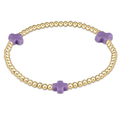 Enewton signature cross gold pattern 3mm bead bracelet BSCGP3OW