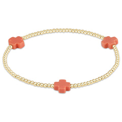 Enewton Signature Cross Gold Pattern 2mm Bead Bracelet BSCGP2T