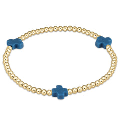 Enewton signature cross gold pattern 3mm bead bracelet BSCGP3OW