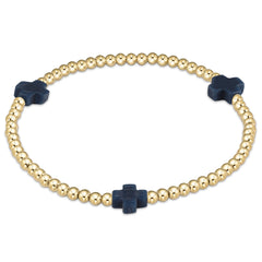 Enewton signature cross gold pattern 3mm bead bracelet BSCGP3OW