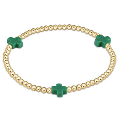 Enewton signature cross gold pattern 3mm bead bracelet BSCGP3OW