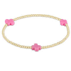 Enewton Signature Cross Gold Pattern 2mm Bead Bracelet BSCGP2T