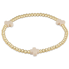 Enewton enewton Extends - Signature Cross Gold Pattern 3mm Bead Bracelet BEXSCGP3OW