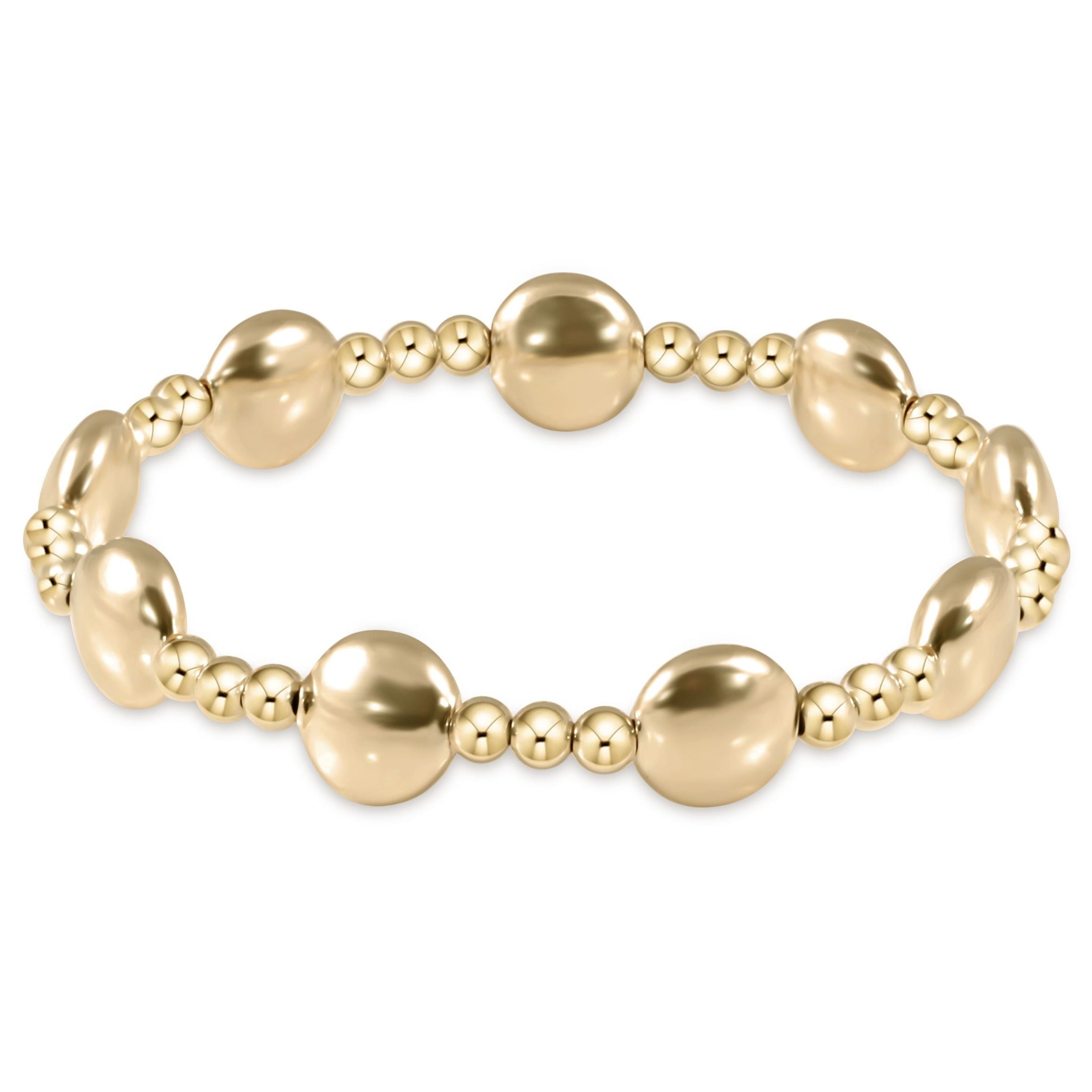Enewton Honesty Gold Sincerity Pattern 10mm Bead Bracelet BHONGSINP10G