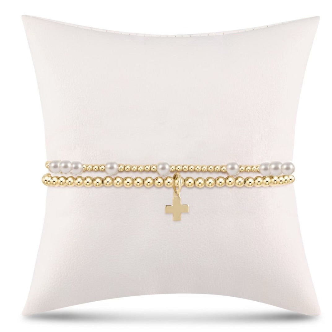 Enewton Full of Hope Pearl Stack - Signature Cross Gold Charm BSFOHPESC