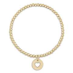 Enewton Classic Gold 3mm Bead Bracelet - Love Gold Disc BCLG3LOVGD