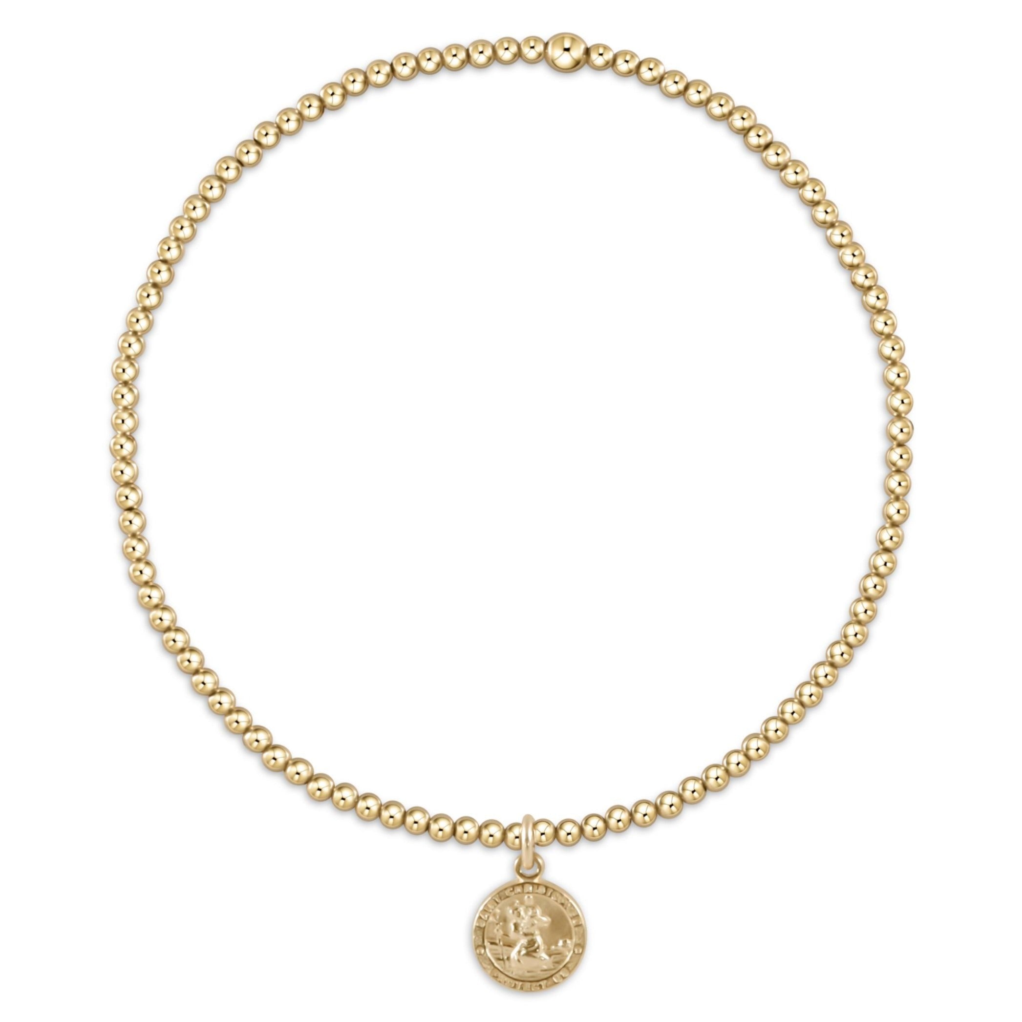 Enewton Classic Gold 2mm Bead Bracelet - Protection Small Gold Disc BCLG2PROTSMGD