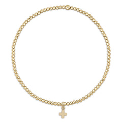 Enewton Classic Gold 2mm Bead Bracelet - Signature Cross Small Gold Charm BCLG2SCSMG