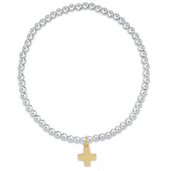 Enewton Classic Sterling Mixed Metal 3mm Bead Bracelet - Signature Cross Gold Charm BCLSS3SCG