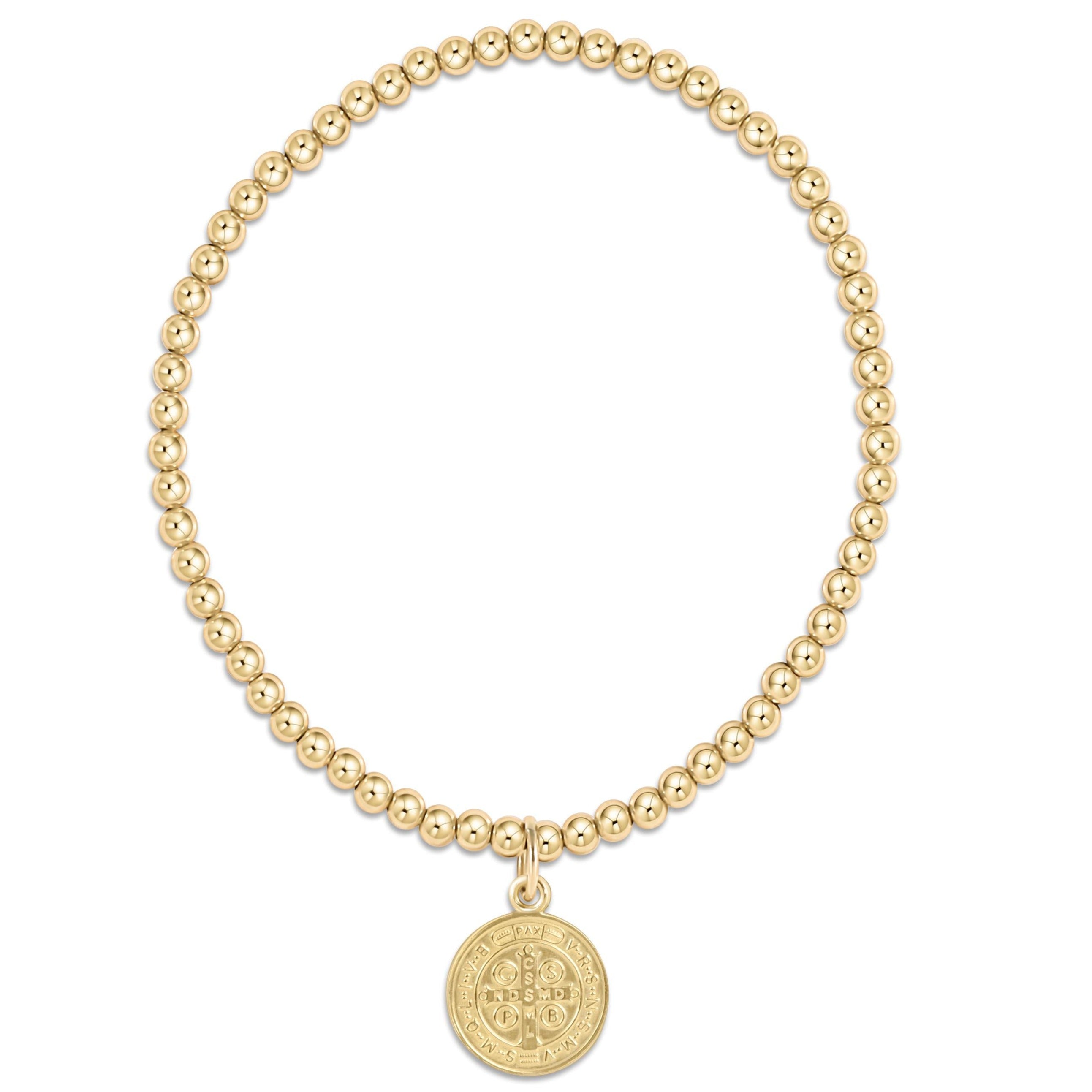Enewton Classic Gold 3mm Bead Bracelet - Blessing Gold Disc BCLG3BLSGD