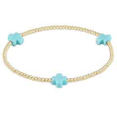 Enewton Signature Cross Gold Pattern 2mm Bead Bracelet BSCGP2T