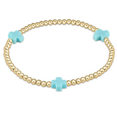 Enewton signature cross gold pattern 3mm bead bracelet BSCGP3OW