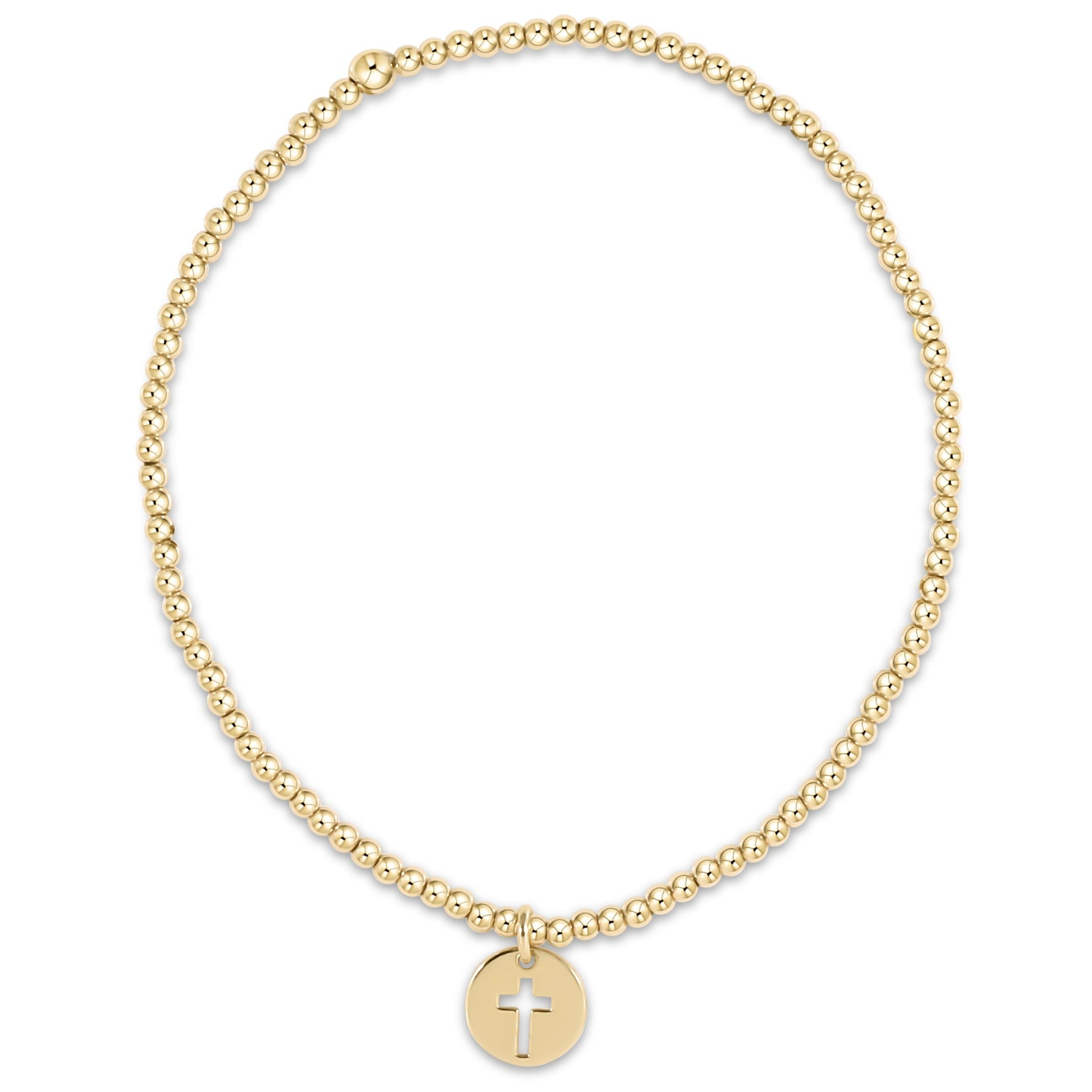 Enewton Classic Gold 2mm Bead Bracelet - Blessed Small Gold Disc BCLG2BLESMGD