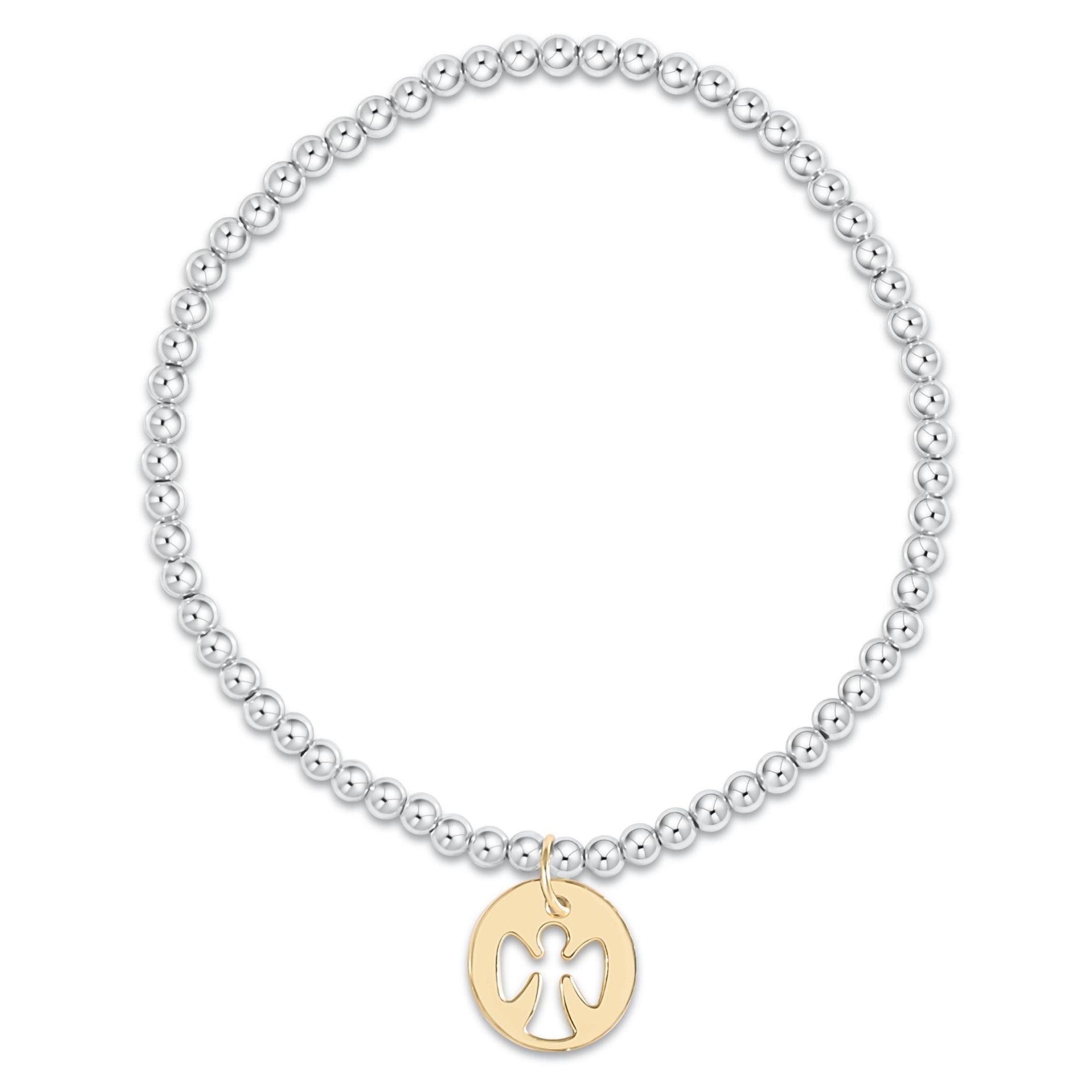 Enewton Classic Sterling Mixed Metal 3mm Bead Bracelet - Guardian Angel Gold Disc BCLSS3GAGD