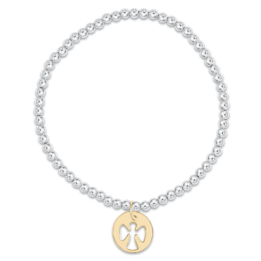 Enewton Classic Sterling Mixed Metal 3mm Bead Bracelet - Guardian Angel Gold Disc BCLSS3GAGD