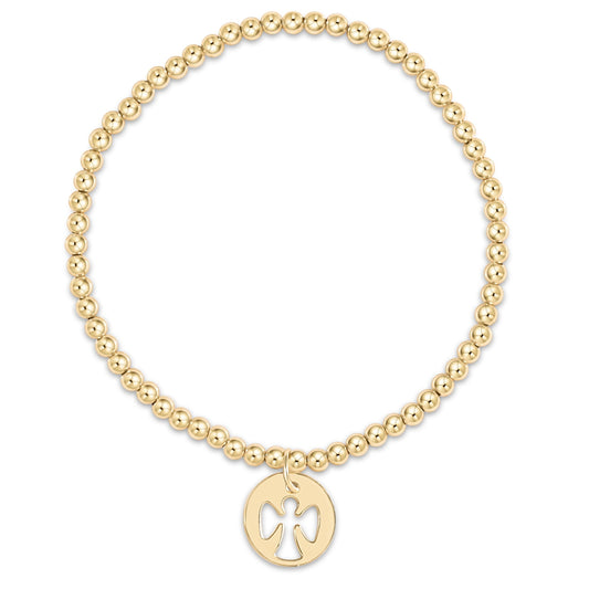 Enewton classic gold 3mm bead bracelet - guardian angel disc BCLG3GAGD