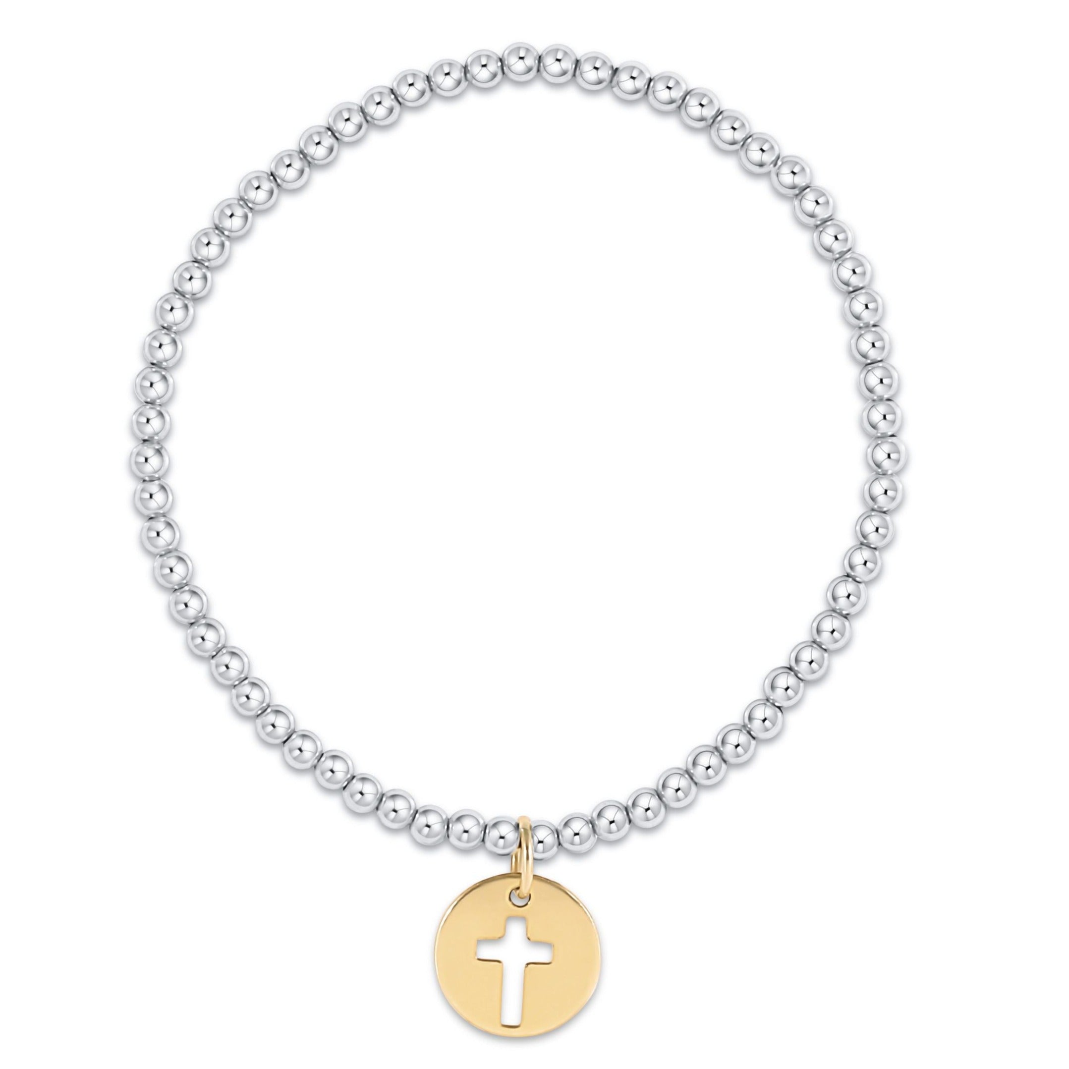 Enewton Classic Sterling Mixed Metal 3mm Bead Bracelet - Blessed Gold Disc BCLSS3BLEGD