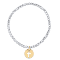 Enewton Classic Sterling Mixed Metal 3mm Bead Bracelet - Blessed Gold Disc BCLSS3BLEGD