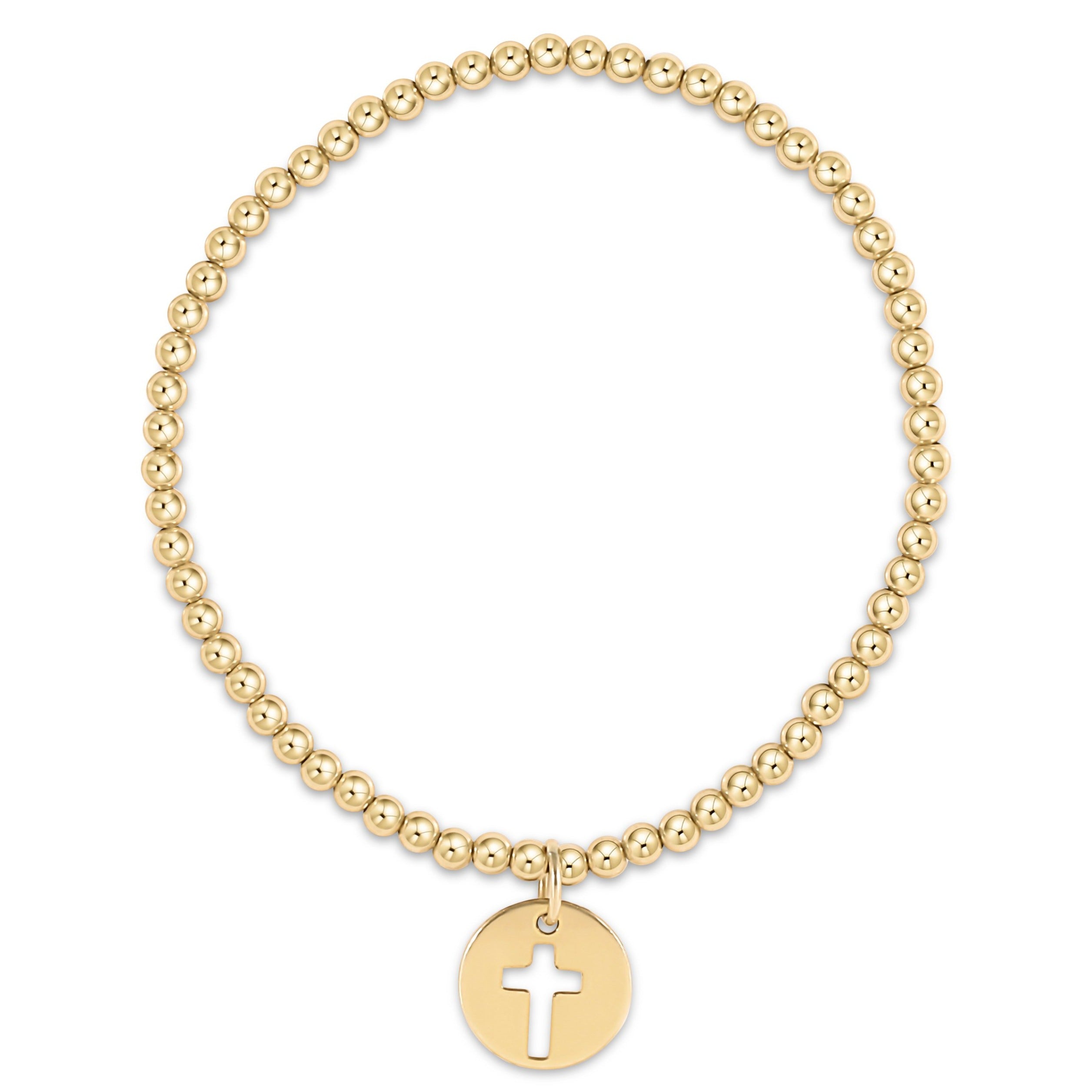 Enewton classic gold 3mm bead bracelet - blessed disc BCLG3BLEGD