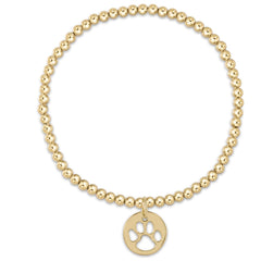 Enewton Classic Gold 3mm Bead Bracelet - Paw Print Gold Disc BCLG3PPGD