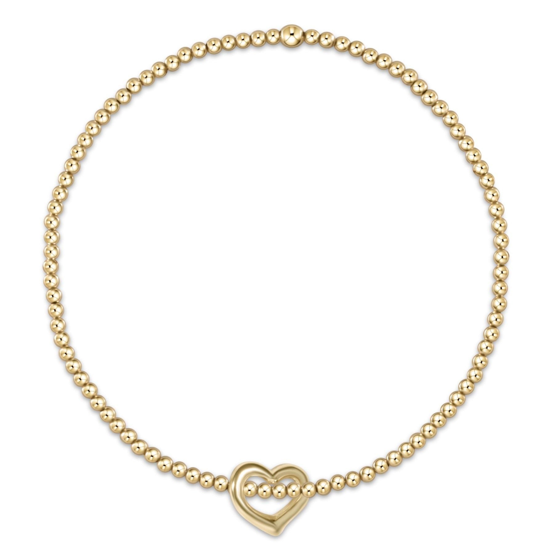 Enewton Classic Gold 2mm Bead Bracelet - Love Small Gold Charm BCLG2LOVSMG