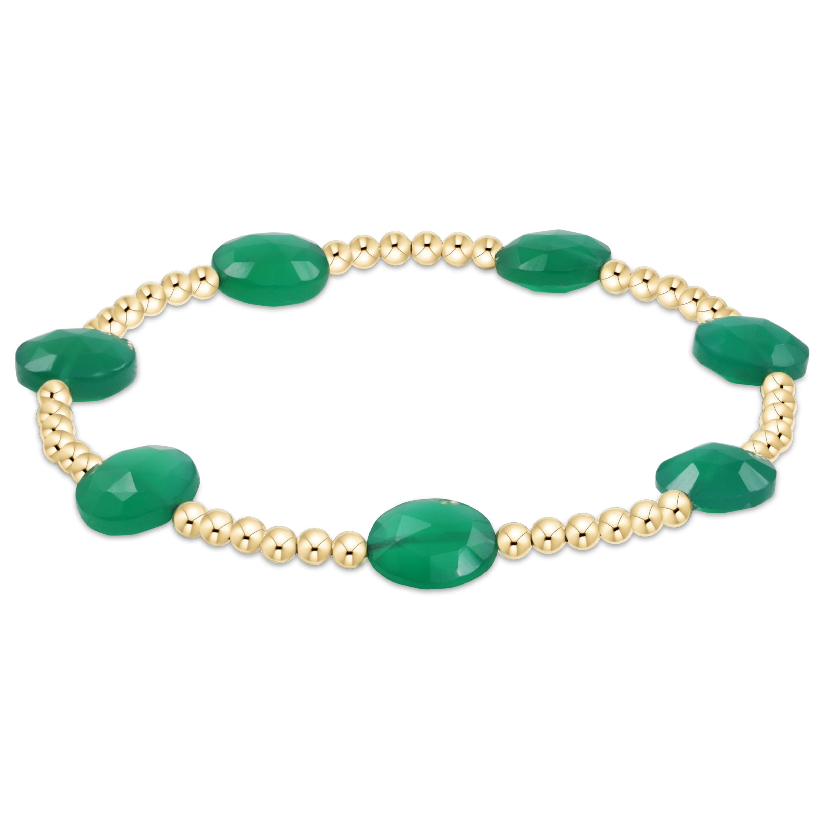 Enewton Admire Gold 3mm Bead Bracelet - Green Onyx BADG3GOX