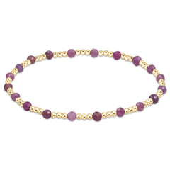 Enewton Gemstone Gold Sincerity Pattern 3mm Bead Bracelet - Ruby BGEMGSINP3RUB