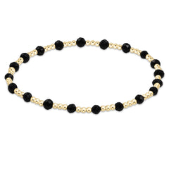 Enewton Gemstone Gold Sincerity Pattern 3mm Bead Bracelet - Faceted Onyx BGEMGSINP3FOX