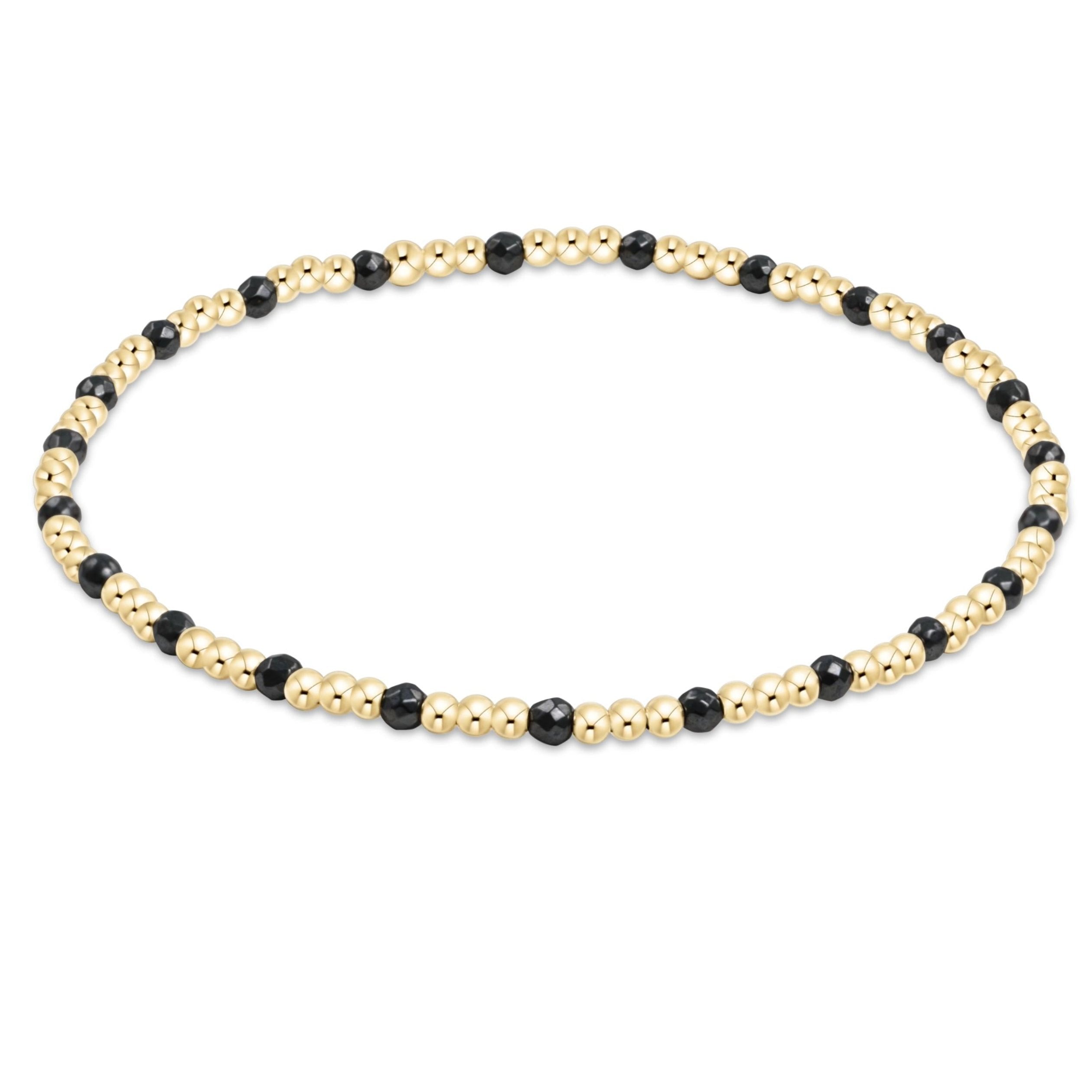 Enewton Gemstone Gold Sincerity Pattern 2mm Bead Bracelet - Faceted Hematite BGEMGSINP2FHEM