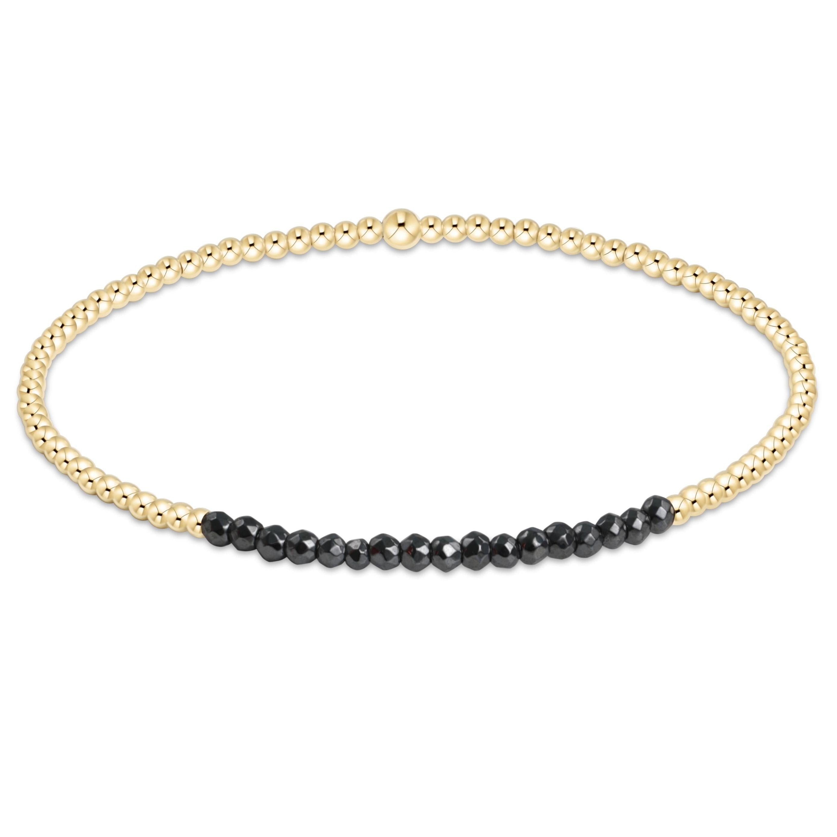 Enewton Gold Bliss 2mm Bead Bracelet - Faceted Hematite BGBL2FHEM