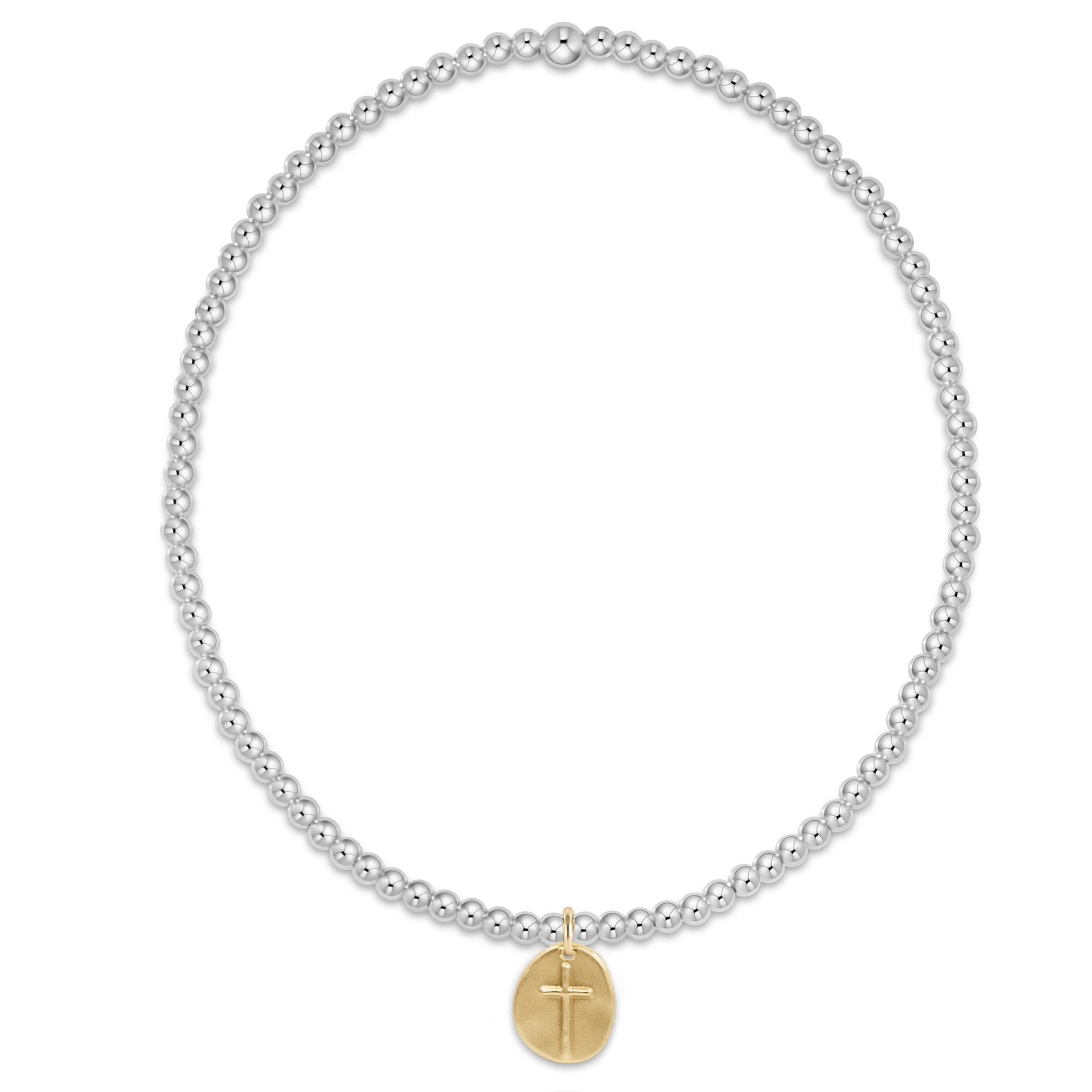 Enewton Classic Sterling Mixed Metal 2mm Bead Bracelet - Inspire Small Gold Charm BCLSS2INSSMG