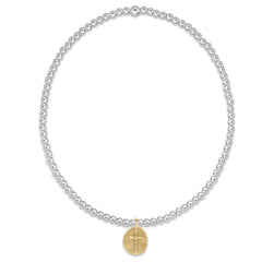 Enewton Classic Sterling Mixed Metal 2mm Bead Bracelet - Inspire Small Gold Charm BCLSS2INSSMG