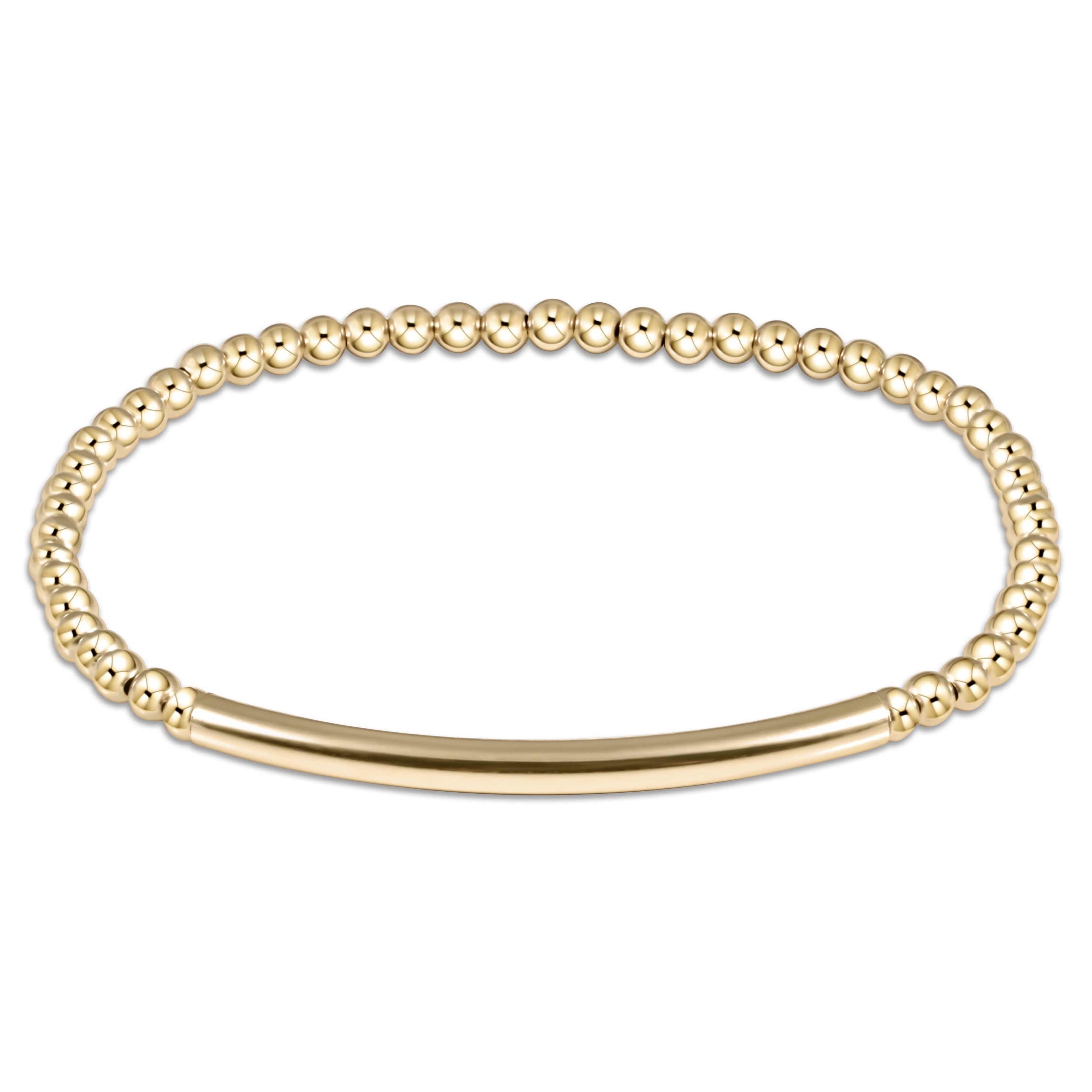Enewton Classic Gold 3mm Bead Bracelet - Bliss Bar Smooth BCLG3BBSMOG