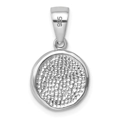 Sterling Silver Rhodium-Plated Polished Crystal Sand Dollar Pendant IP-133