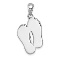 Sterling Silver Rhodium-plated Polished Crystal Double Flip Flop Pendant IP-625