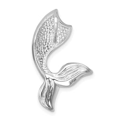 Sterling Silver Rhodium-Plated Polished Crystal Mermaid Tail Chain Slide IP-801