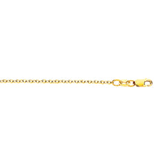 Yellow Gold Polished Oval Cable Necklace