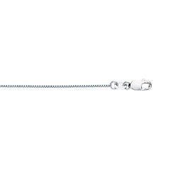 White Gold Diamond Cut/ Textured Classic Box Necklace