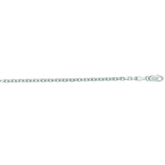 White Gold Polished Diamond Cut Cable Necklace