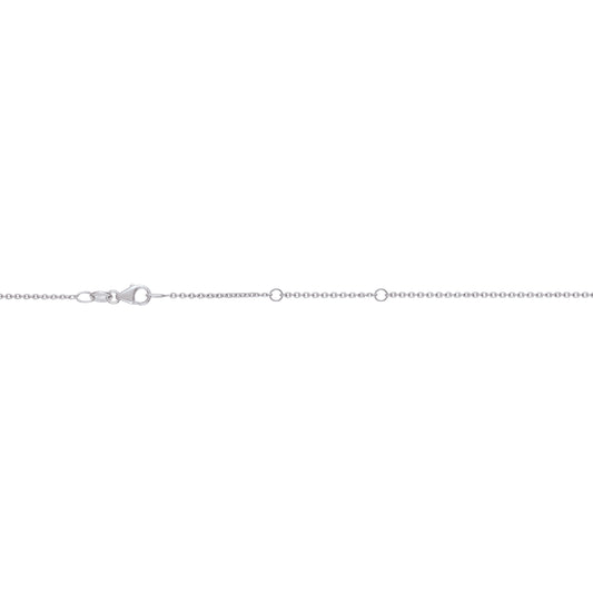 White Gold Diamond Cut/ Textured Double Extendable Chain Basic Chain