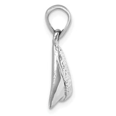 Sterling Silver Rhodium-plated Polished Shark Tooth Pendant LP-014
