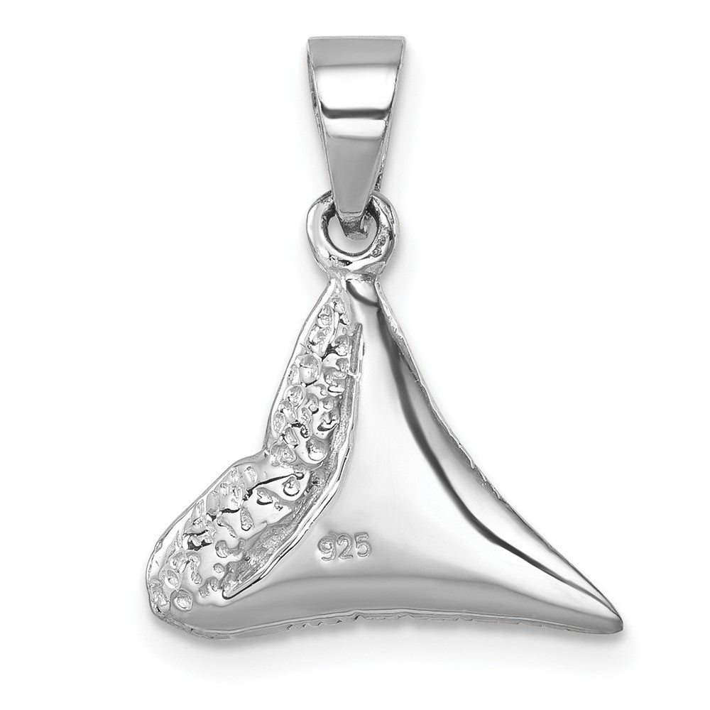 Sterling Silver Rhodium-plated Polished Shark Tooth Pendant LP-014