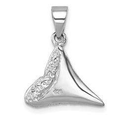 Sterling Silver Rhodium-plated Polished Shark Tooth Pendant LP-014