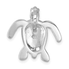 Sterling Silver Rhodium-plated Enameled Polished Dive Flag Turtle Chain Slide LP-020