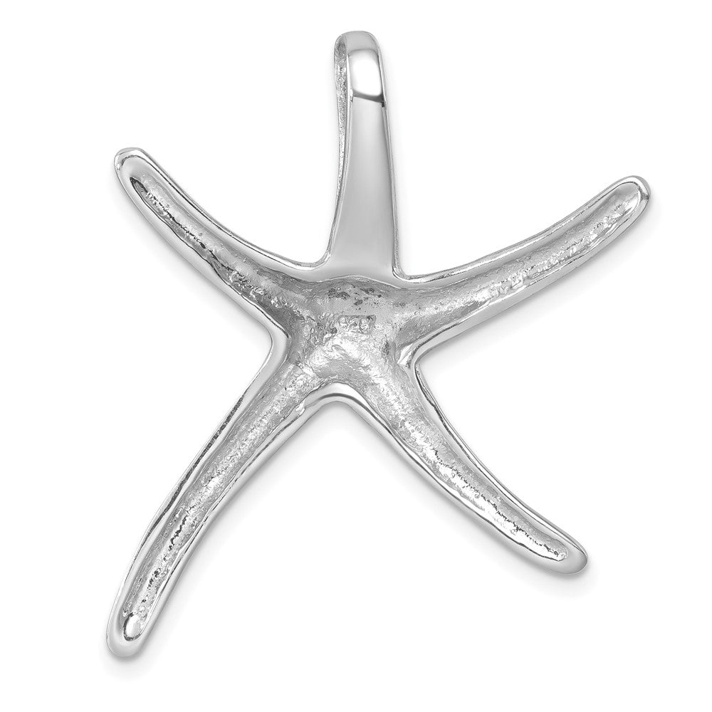 Sterling Silver Rhodium-plated Polished Starfish Slide LP-028
