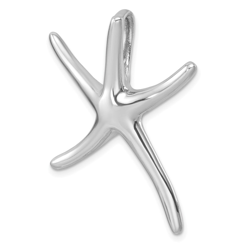 Sterling Silver Rhodium-plated Polished Starfish Slide LP-028
