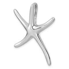 Sterling Silver Rhodium-plated Polished Starfish Slide LP-028